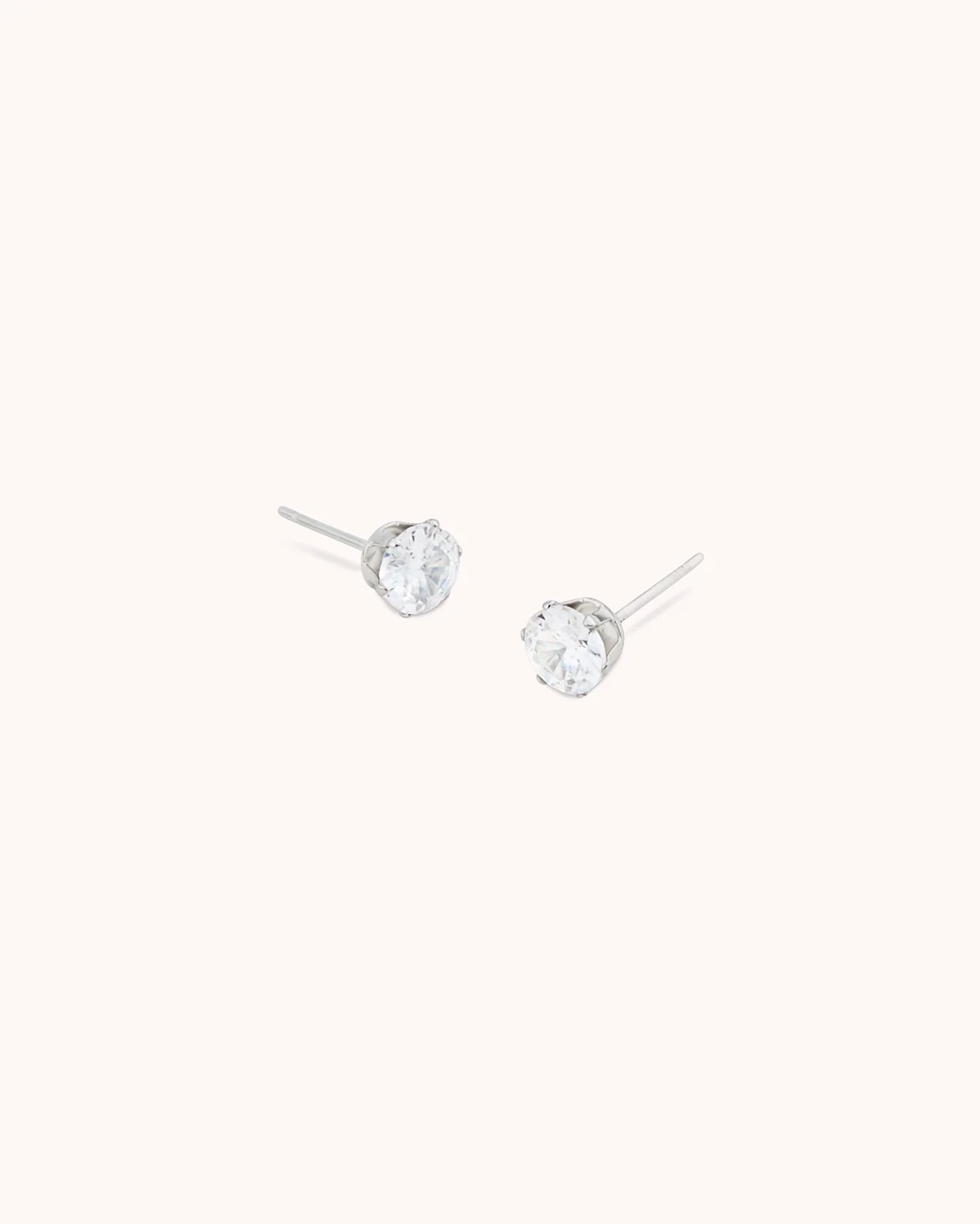 Waterproof 6mm Cubic Zirconia Studs in Silver - Image 3