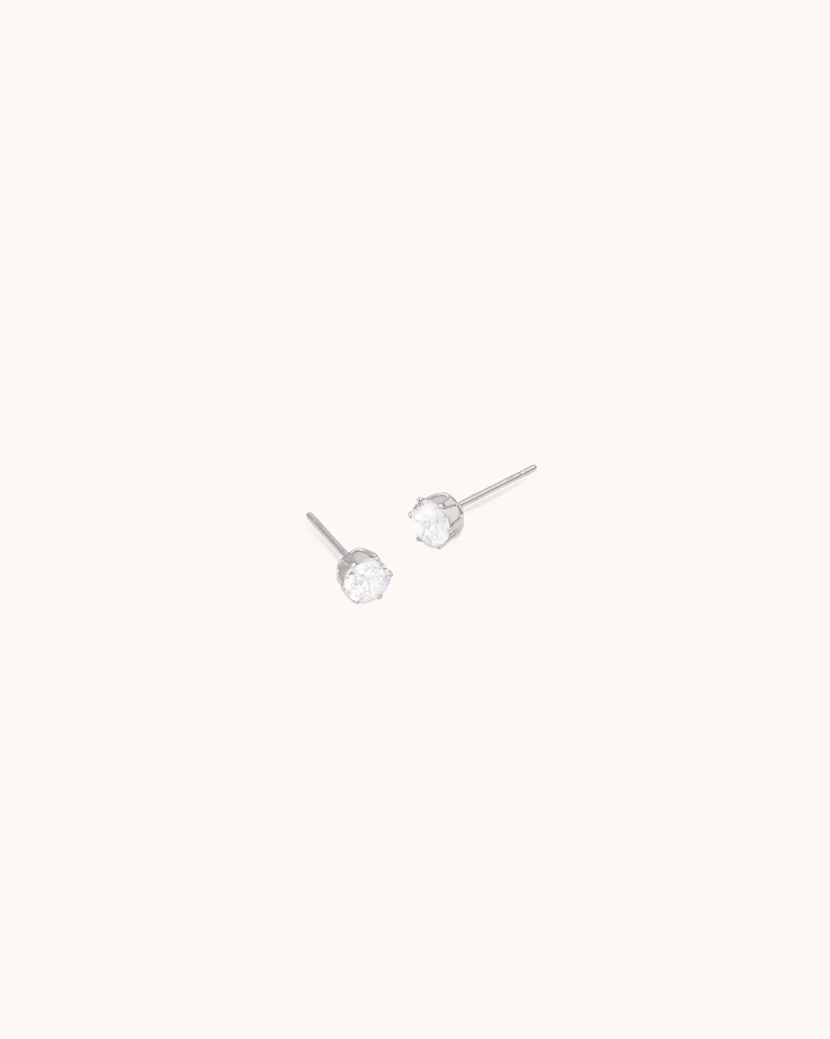 Waterproof 4mm Cubic Zirconia Studs in Silver - Image 3