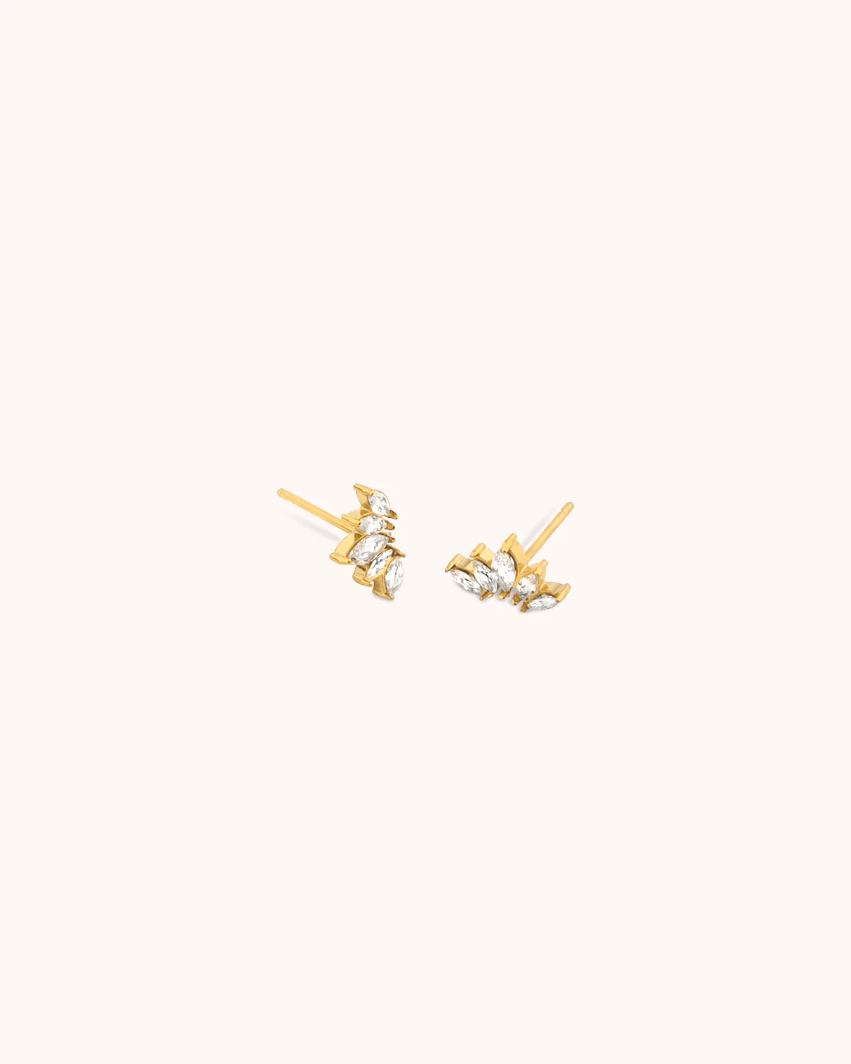 Waterproof Marquise Cluster Stud Earrings in Gold - Image 3