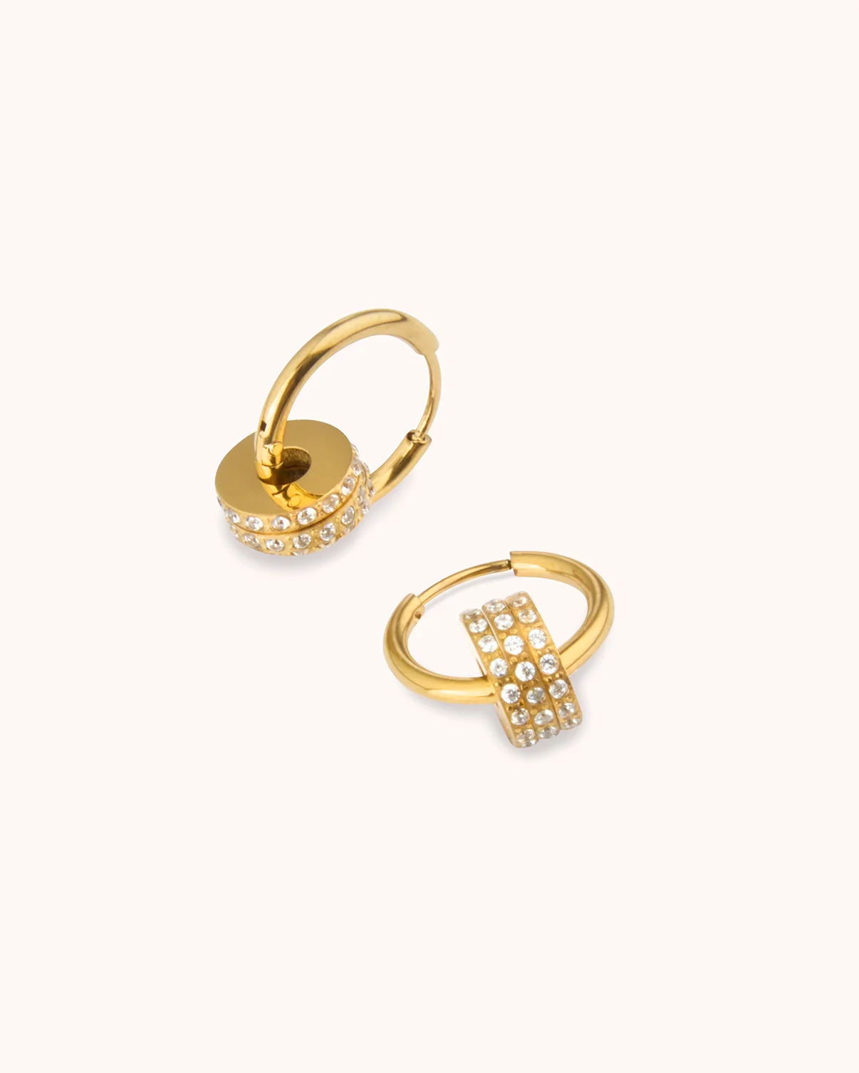Charm Seamless Huggie Earrings in Gold - Image 3