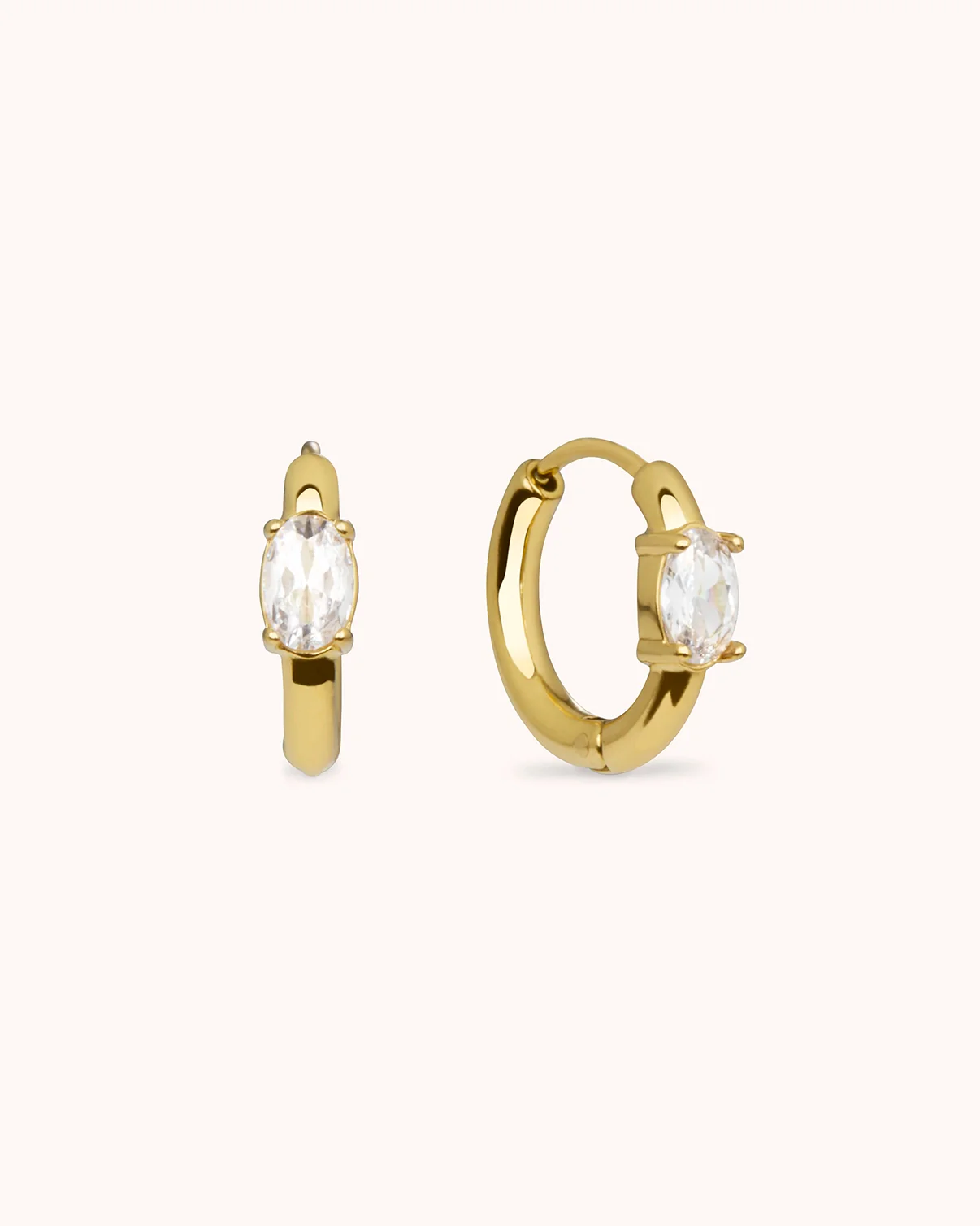 Waterproof Cubic Zirconia Seamless Huggies in Gold