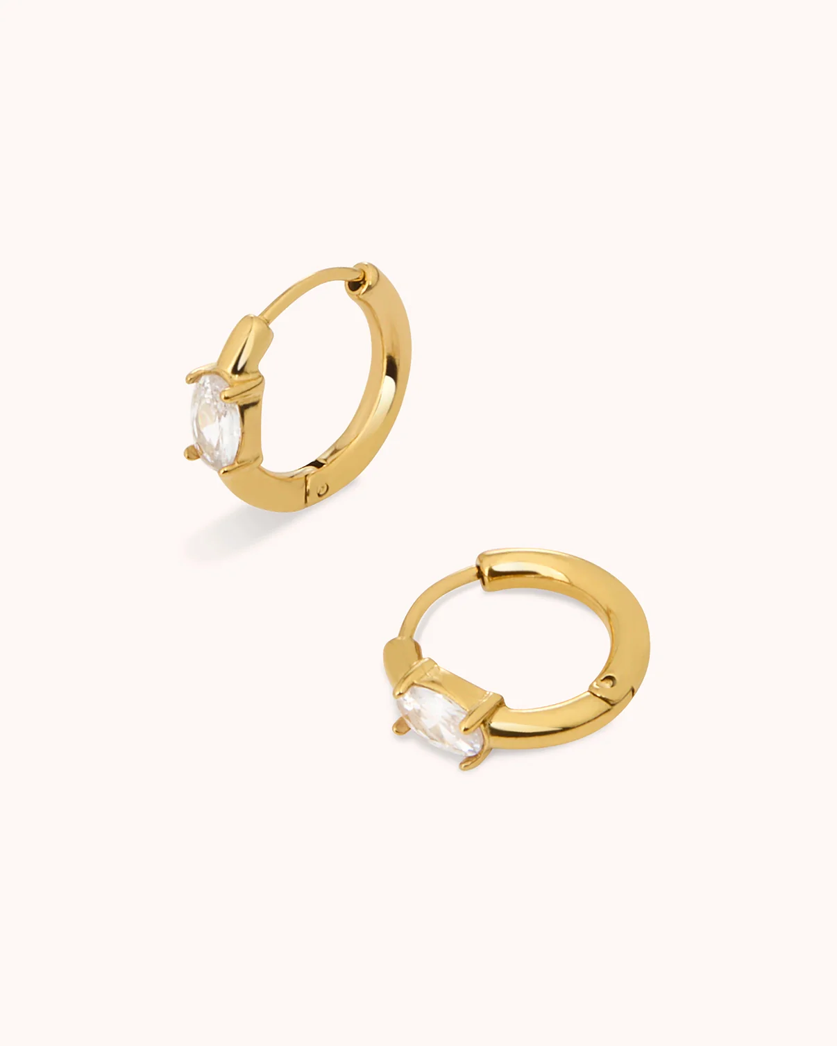 Waterproof Cubic Zirconia Seamless Huggies in Gold - Image 3