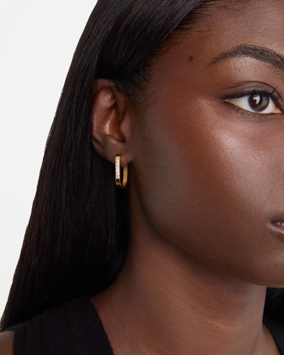 Waterproof Solid Huggie Earrings in Gold - Image 2