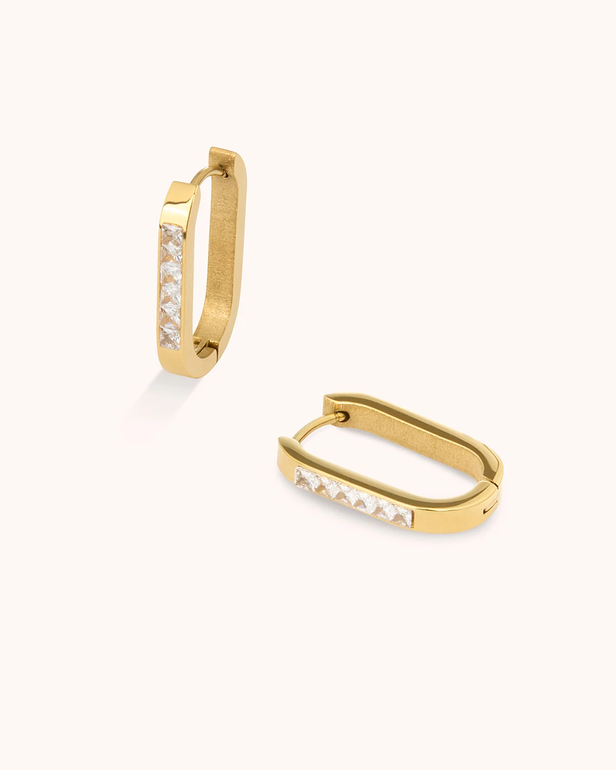 Waterproof Solid Huggie Earrings in Gold - Image 3