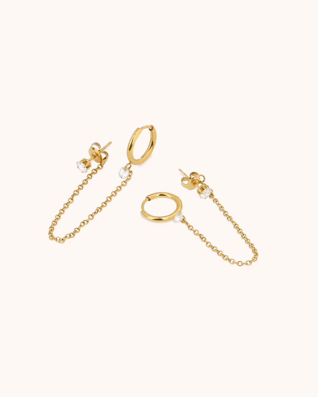 Waterproof Chain Earrings in Gold - Image 3