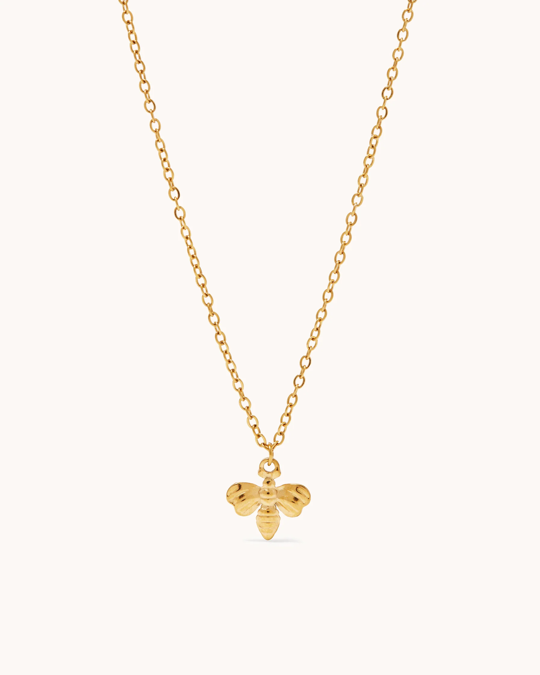 Waterproof Bee Pendant Necklace in Gold