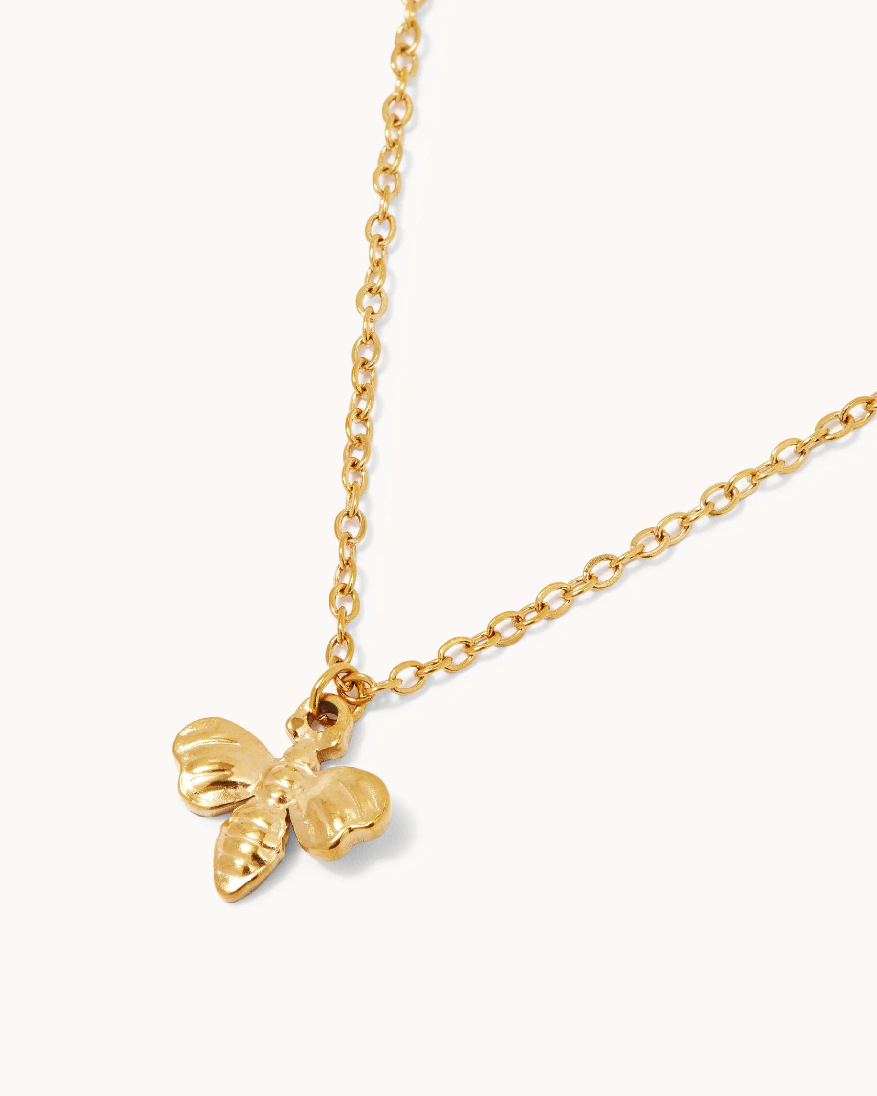 Waterproof Bee Pendant Necklace in Gold - Image 2