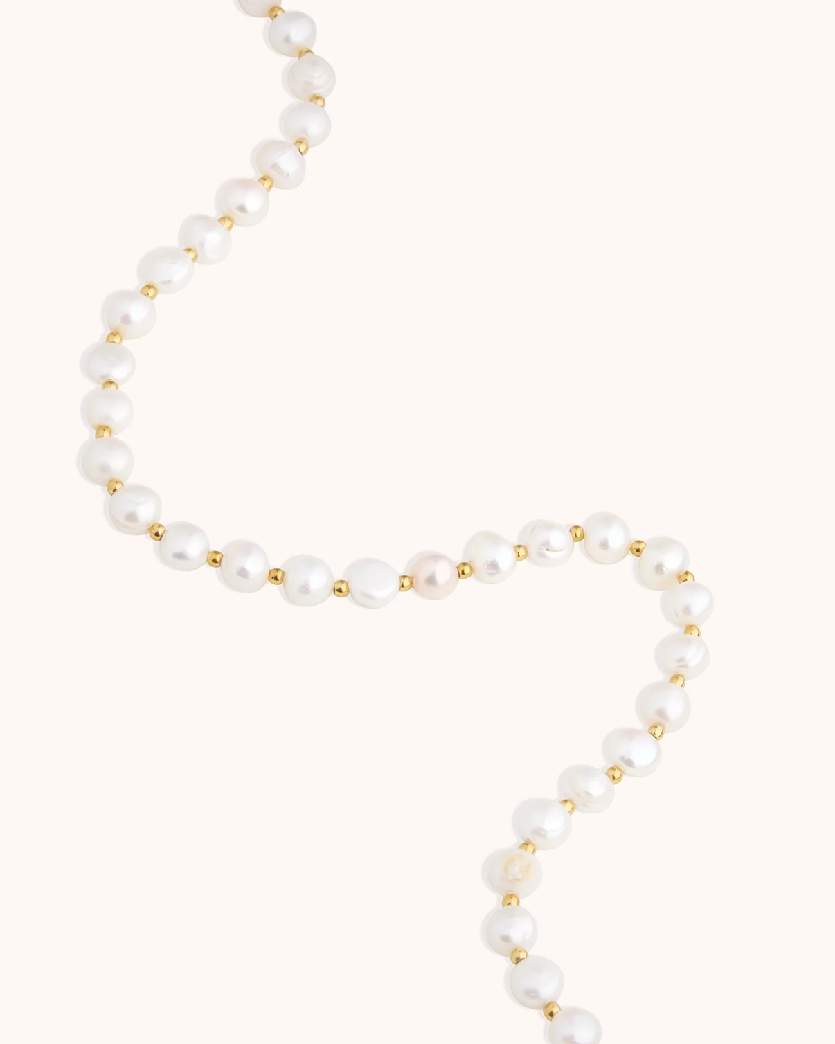 Freshwater Pearl Station Necklace in Gold - Image 4