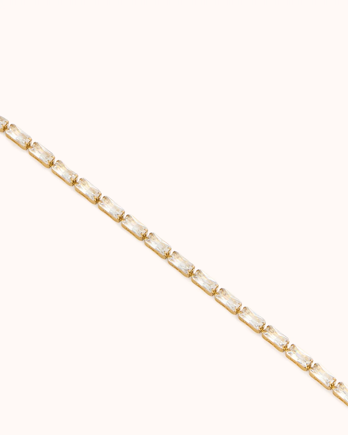 Waterproof Baguette Tennis Necklace in Gold - Image 3