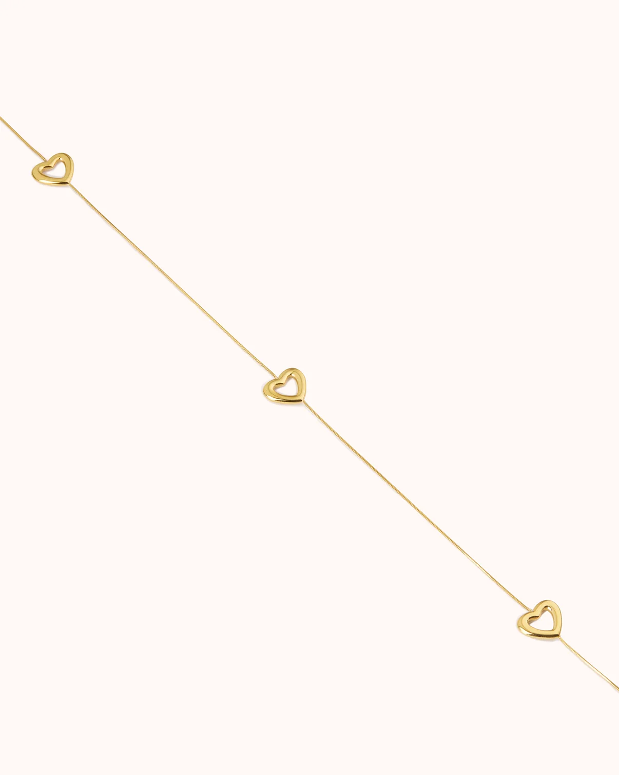 Long Heart Outline Necklace in Gold - Image 3