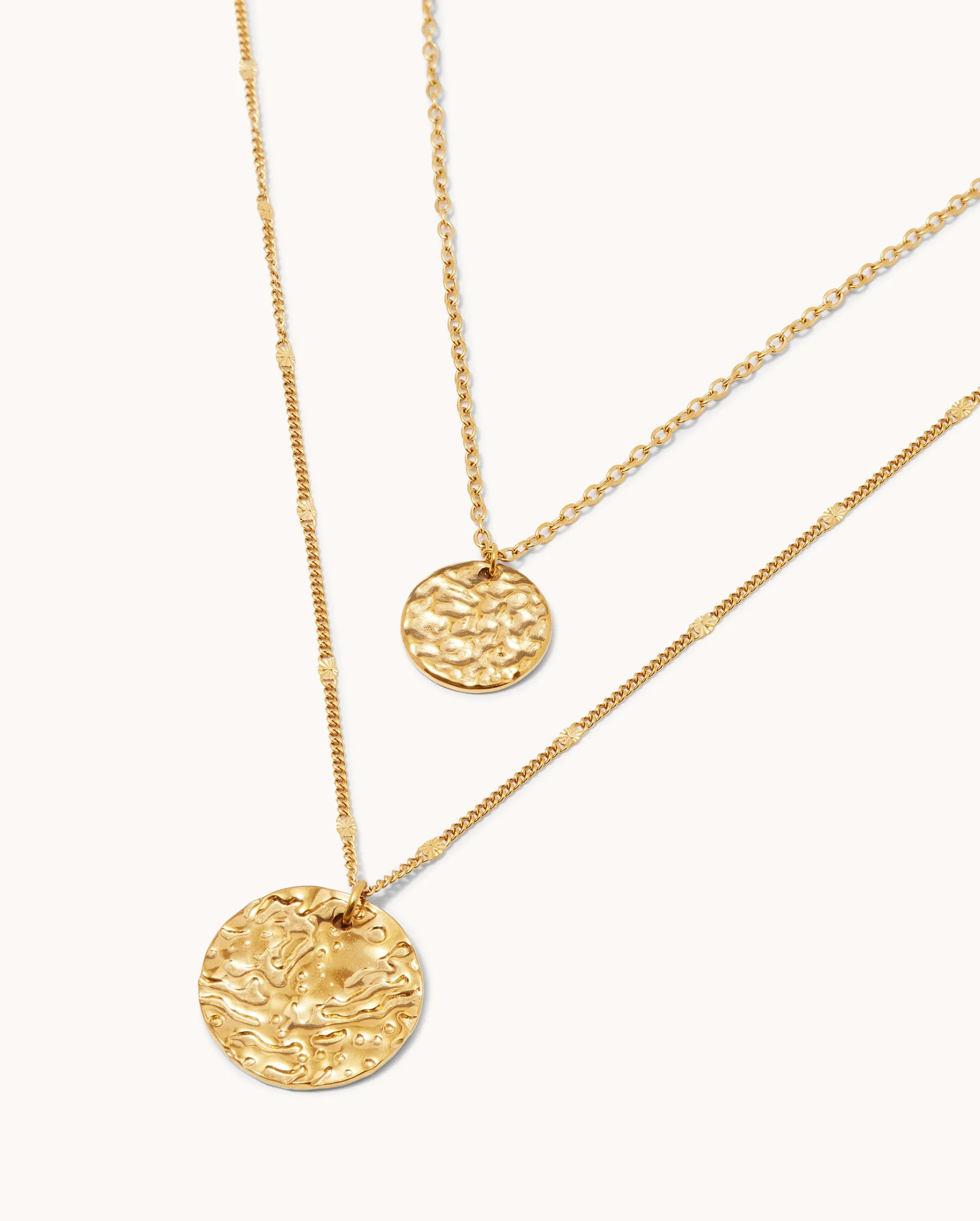 Waterproof Double Layer Molten Necklace in Gold - Image 2
