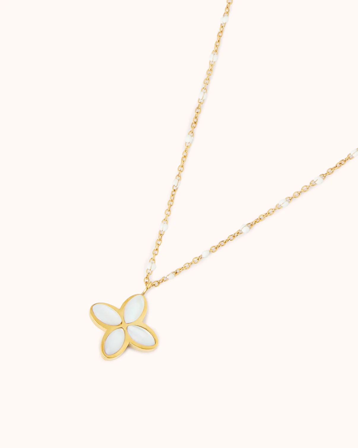 Waterproof Semi-Precious Cross Necklace in Gold - Image 3