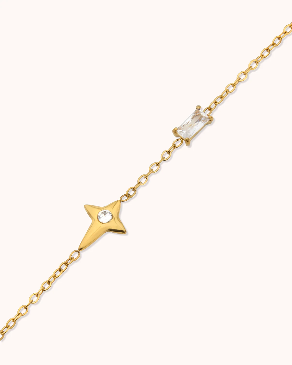 Waterproof Baguette Star Bracelet in Gold - Image 3