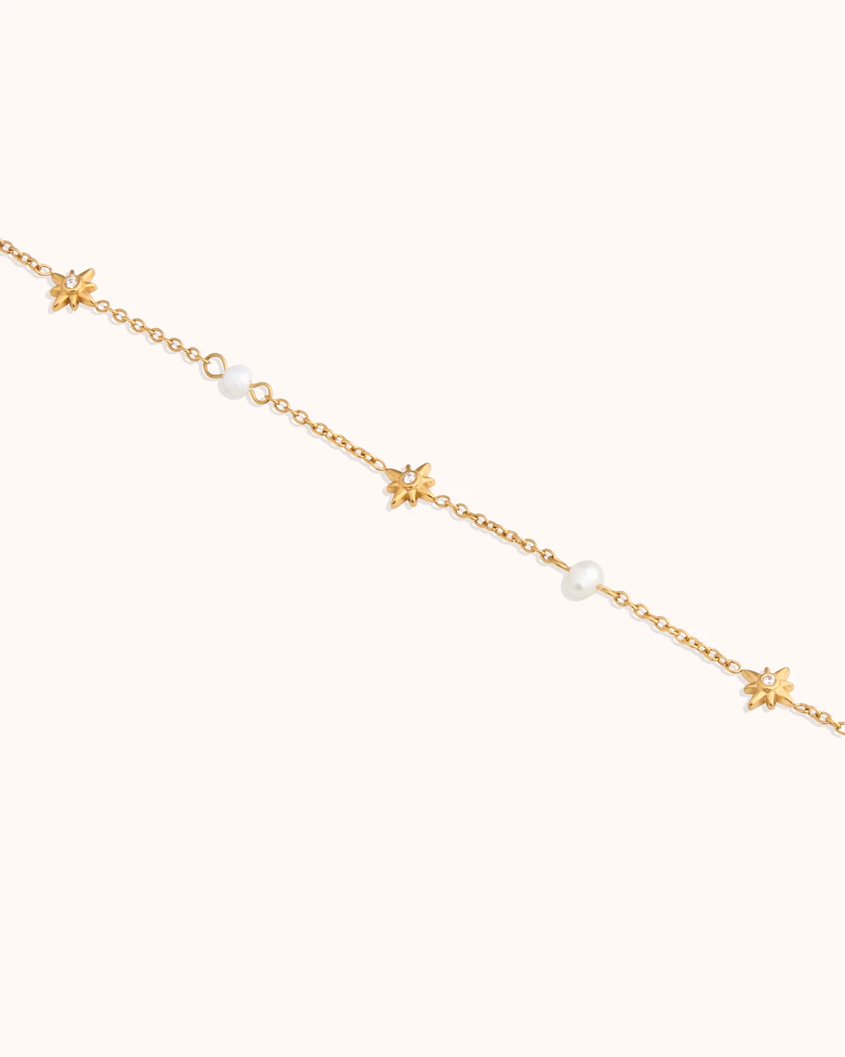 Freshwater Pearl Starburst Chain Bracelet in Gold - Image 3