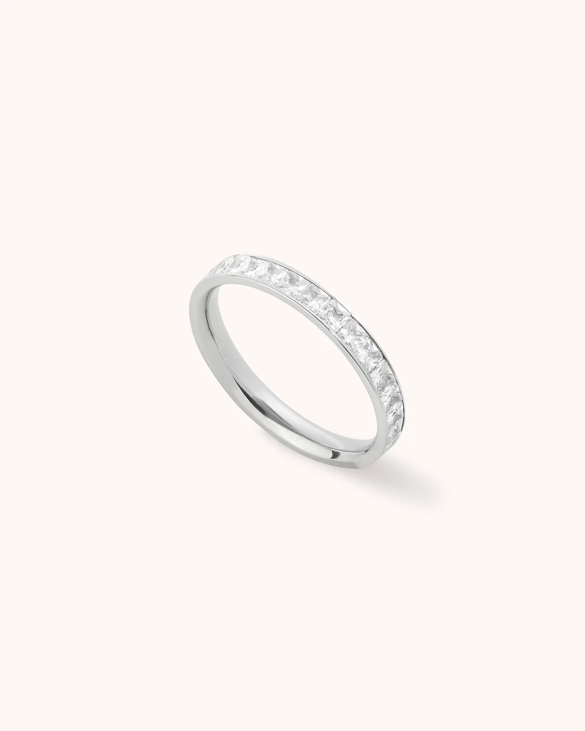 Waterproof Baguette Ring in Silver - Image 3