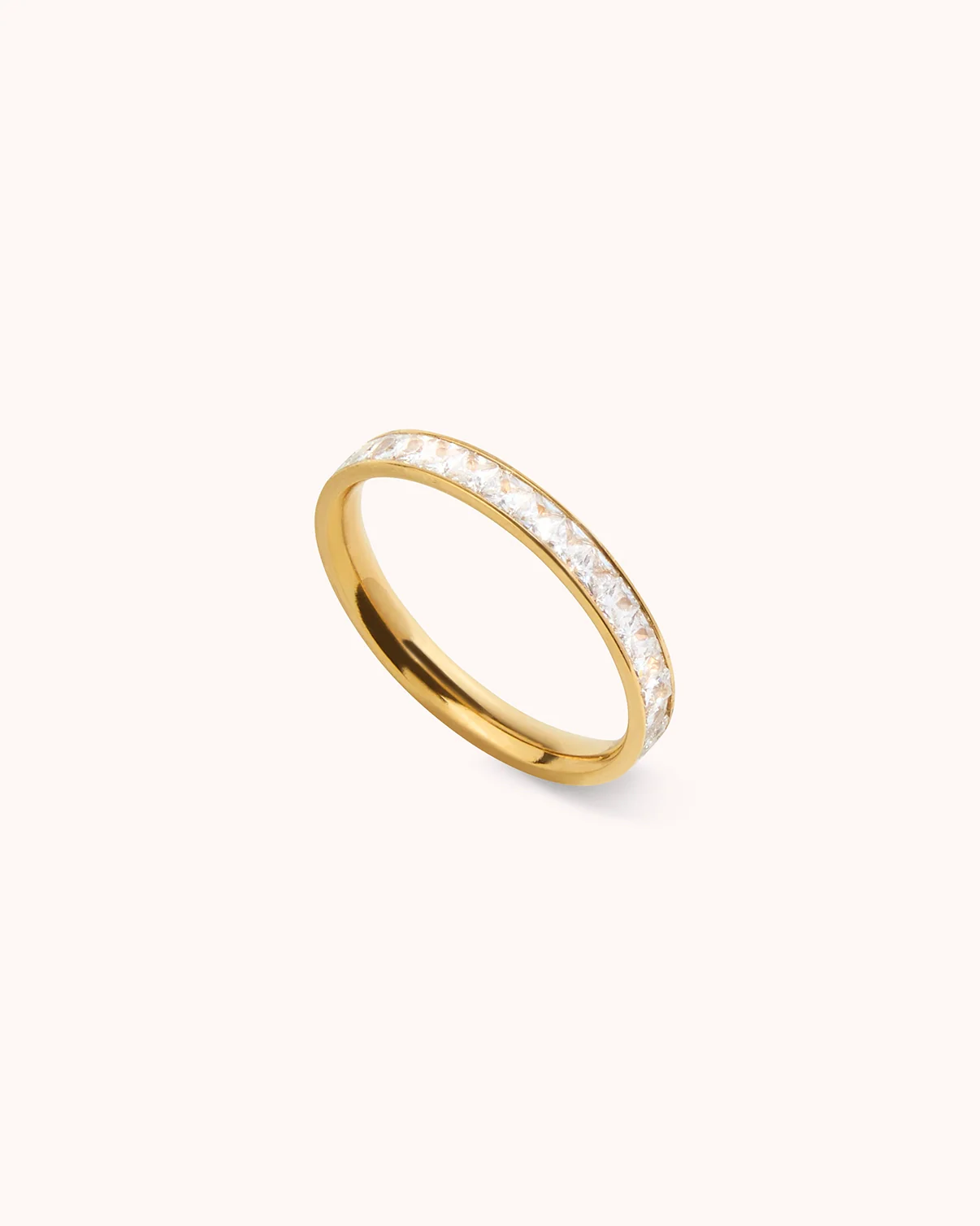 Waterproof Baguette Ring in Gold - Image 3