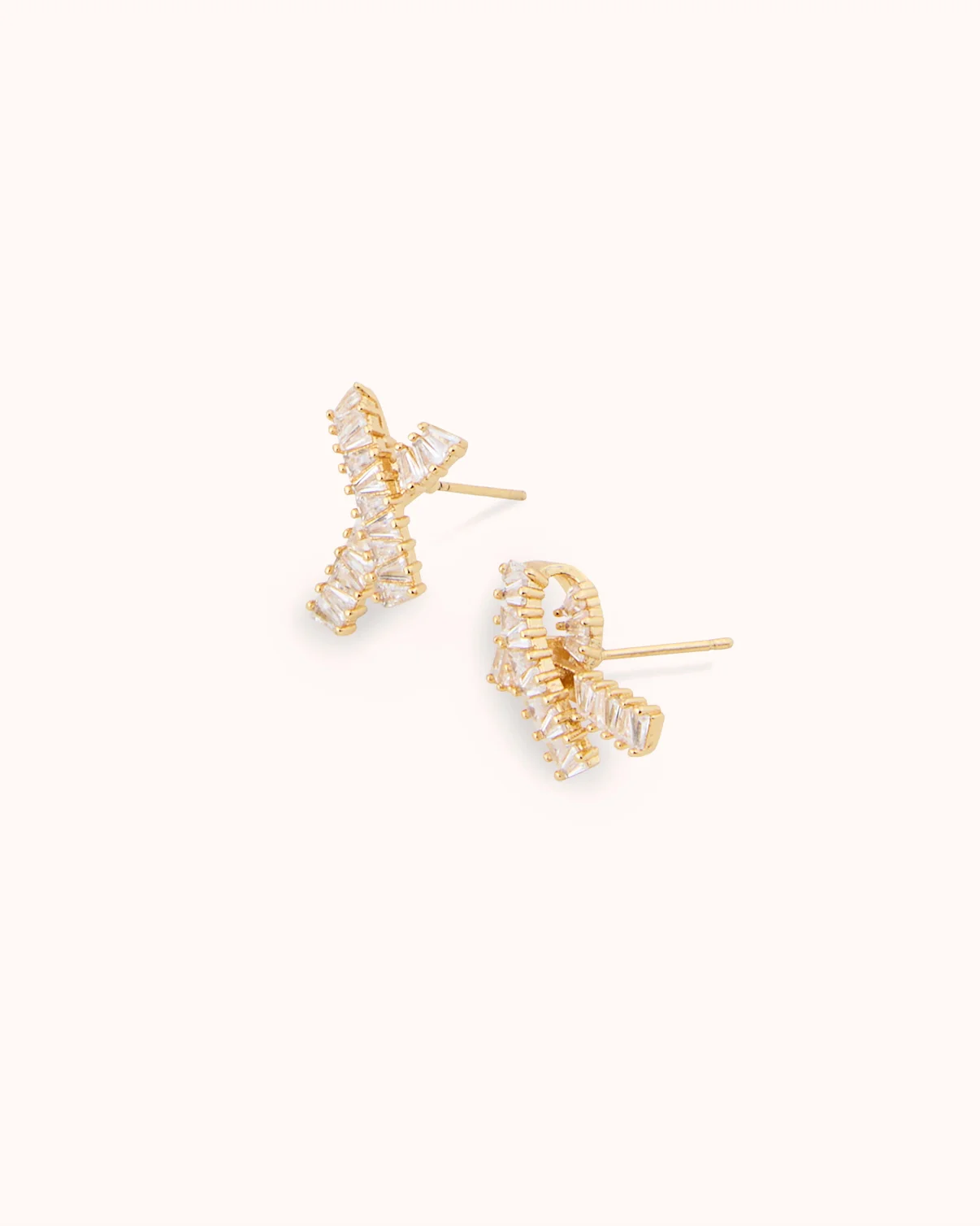 Crossover Stud Earrings in Gold - Image 3