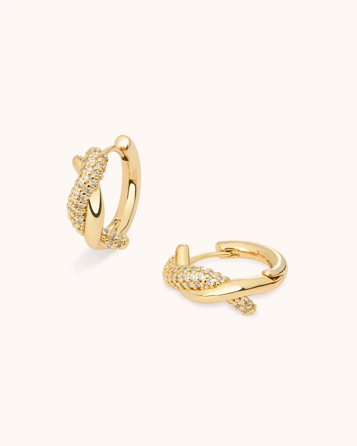 Twist Hoop Earrings in Gold - Image 3