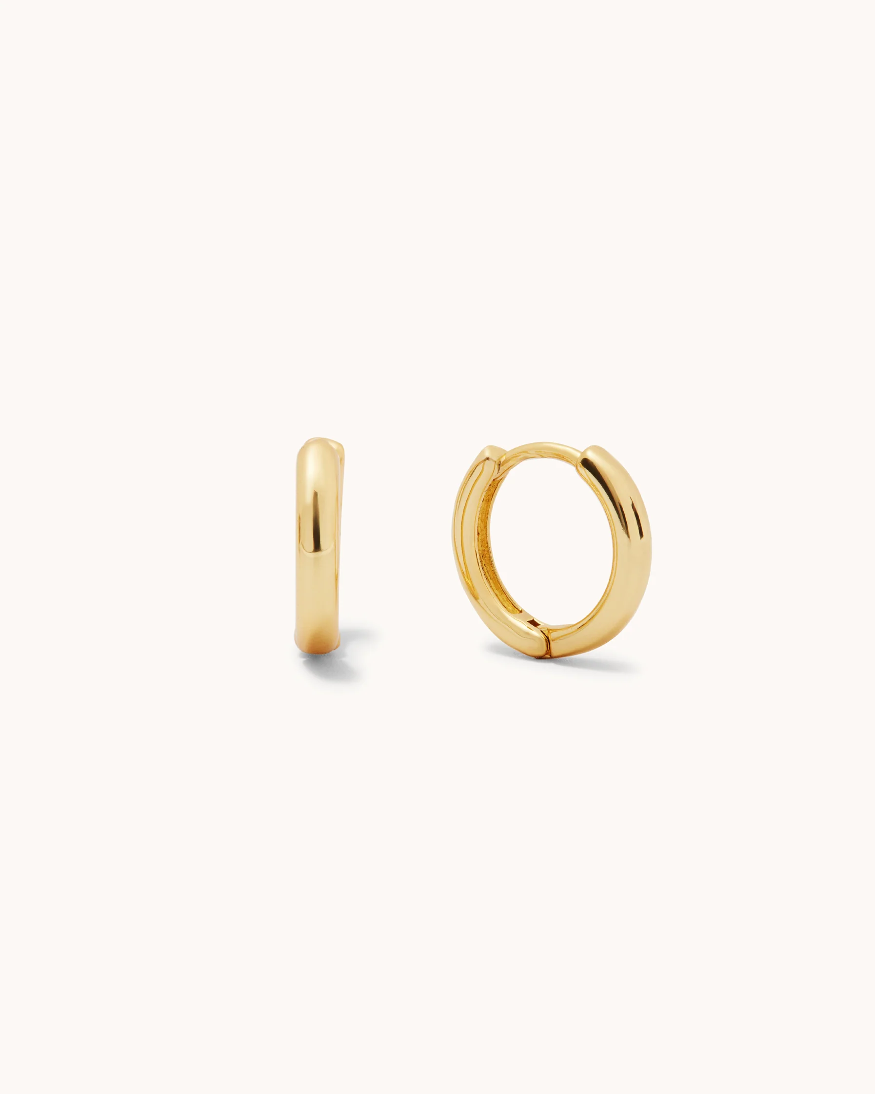 Mini Seamless Huggie Hoop Earrings in Gold