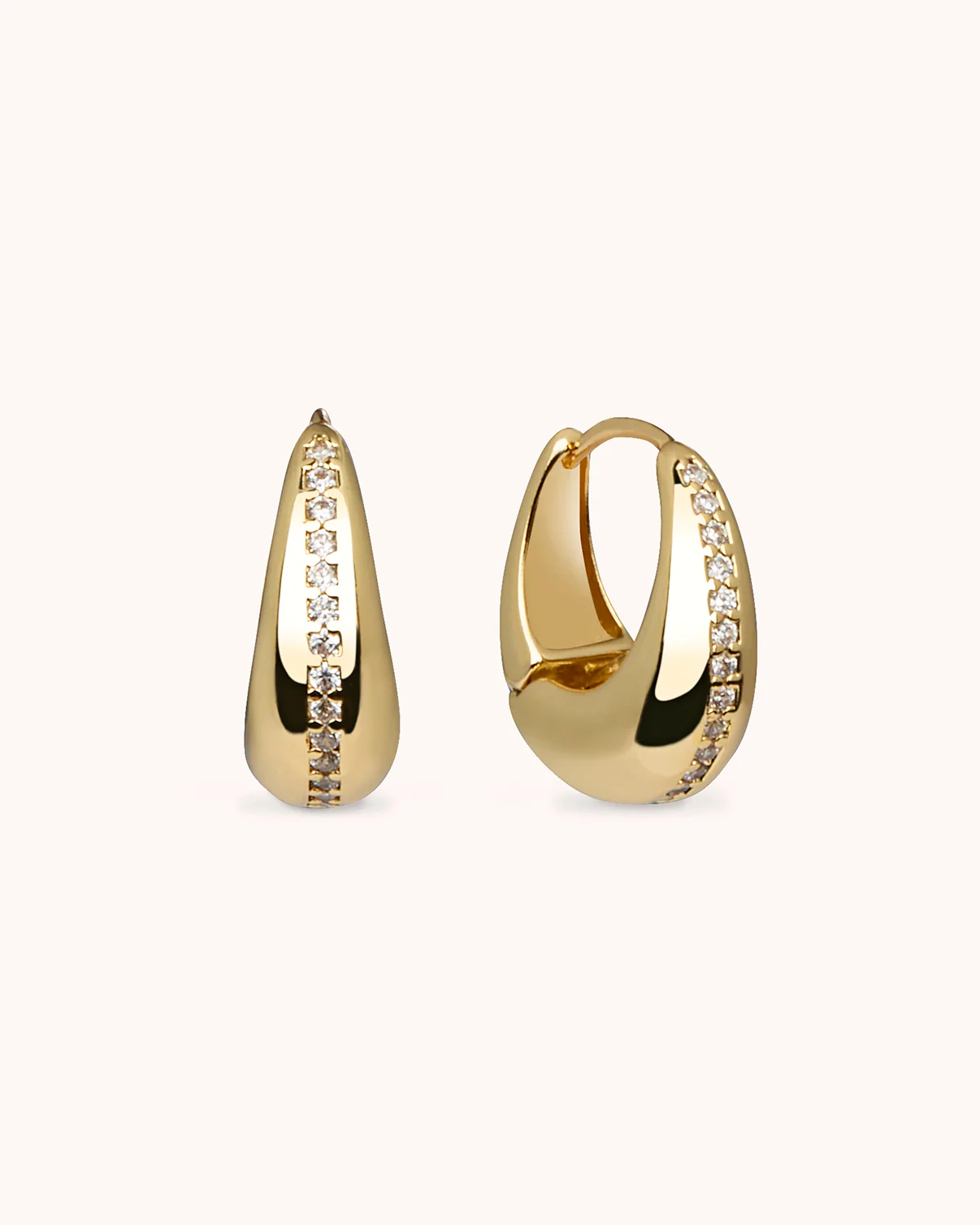 Chunky Hoop Earrings in Gold