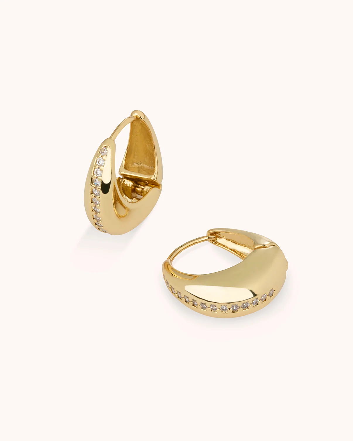 Chunky Hoop Earrings in Gold - Image 3
