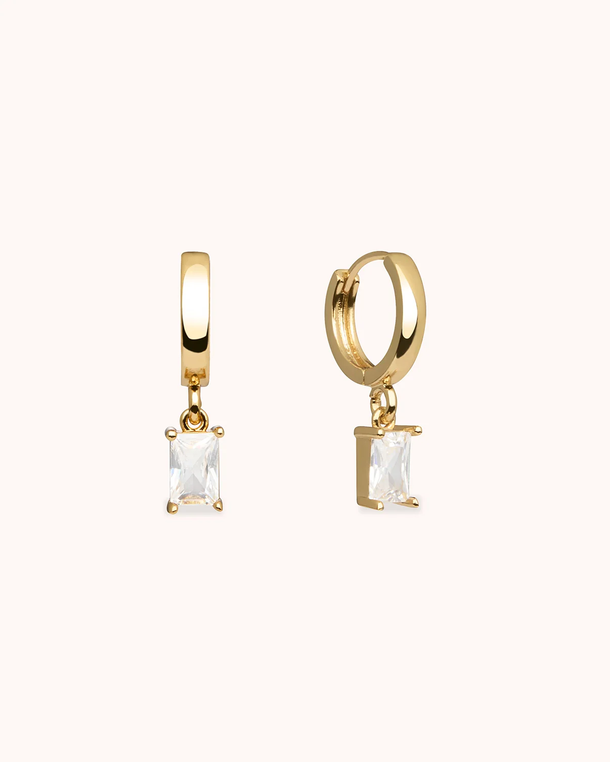 Charm Huggie Earrings in Gold