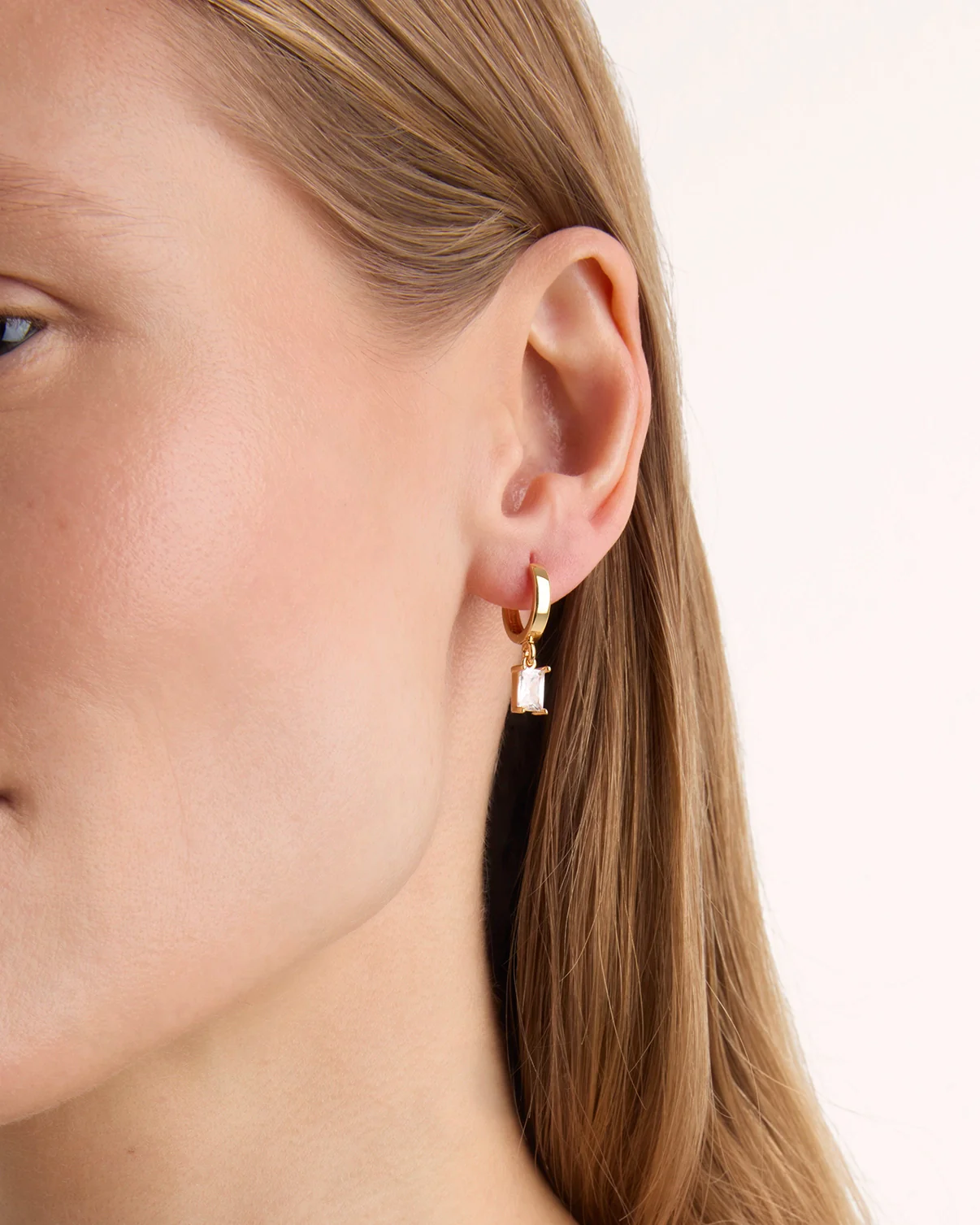 Charm Huggie Earrings in Gold - Image 2