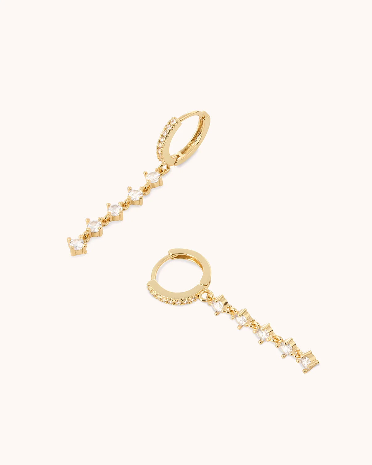 Drop Hoop Earrings in Gold - Image 3