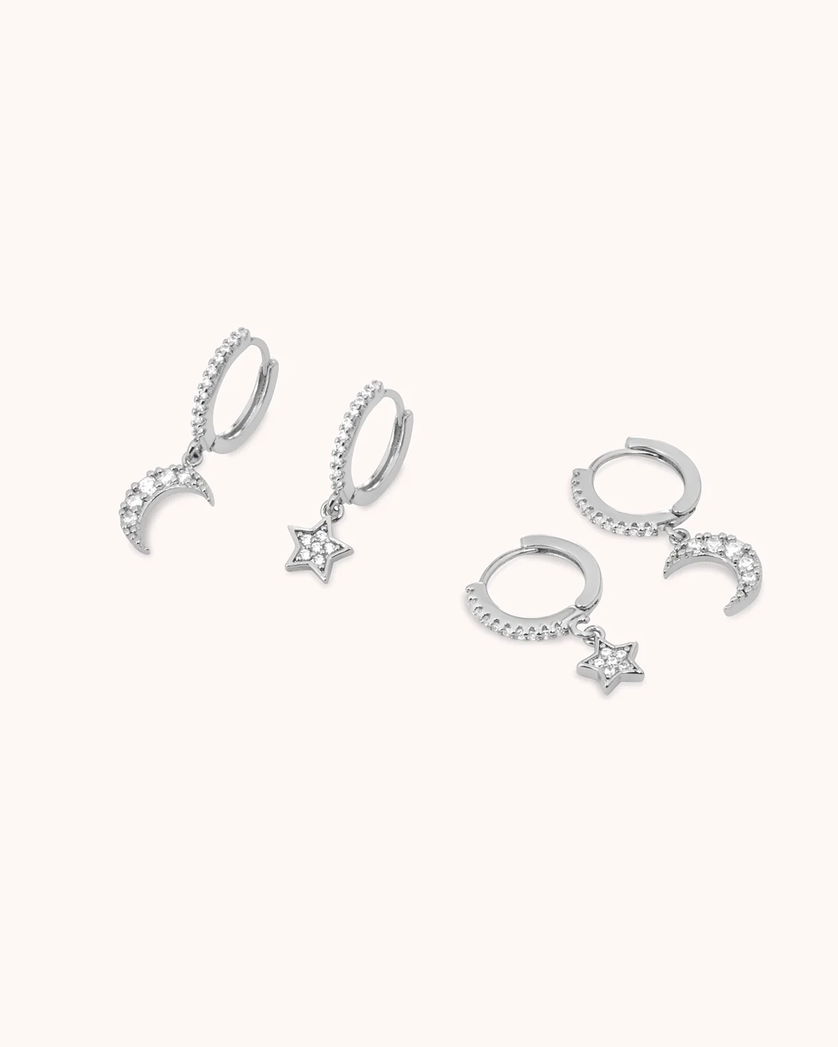 2-Pack Celestial Hoops in Silver - Image 3