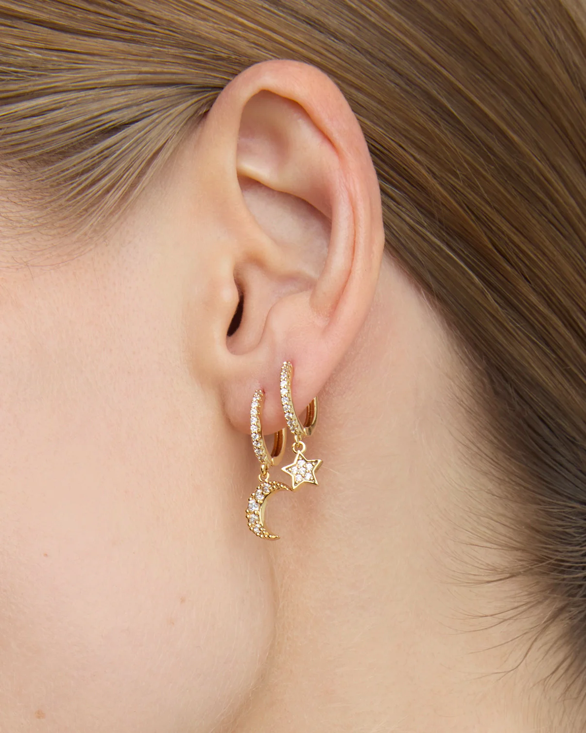 2-Pack Celestial Hoops in Gold - Image 2