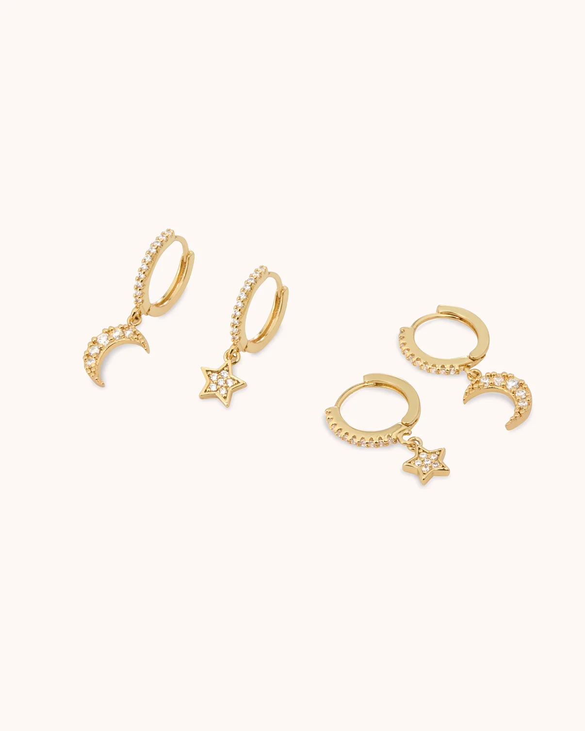 2-Pack Celestial Hoops in Gold - Image 3