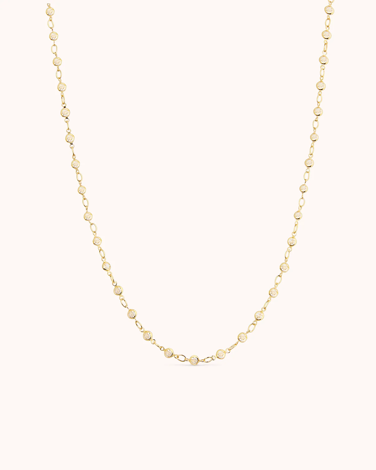 Cubic Zirconia Floating Chain Necklace in Gold
