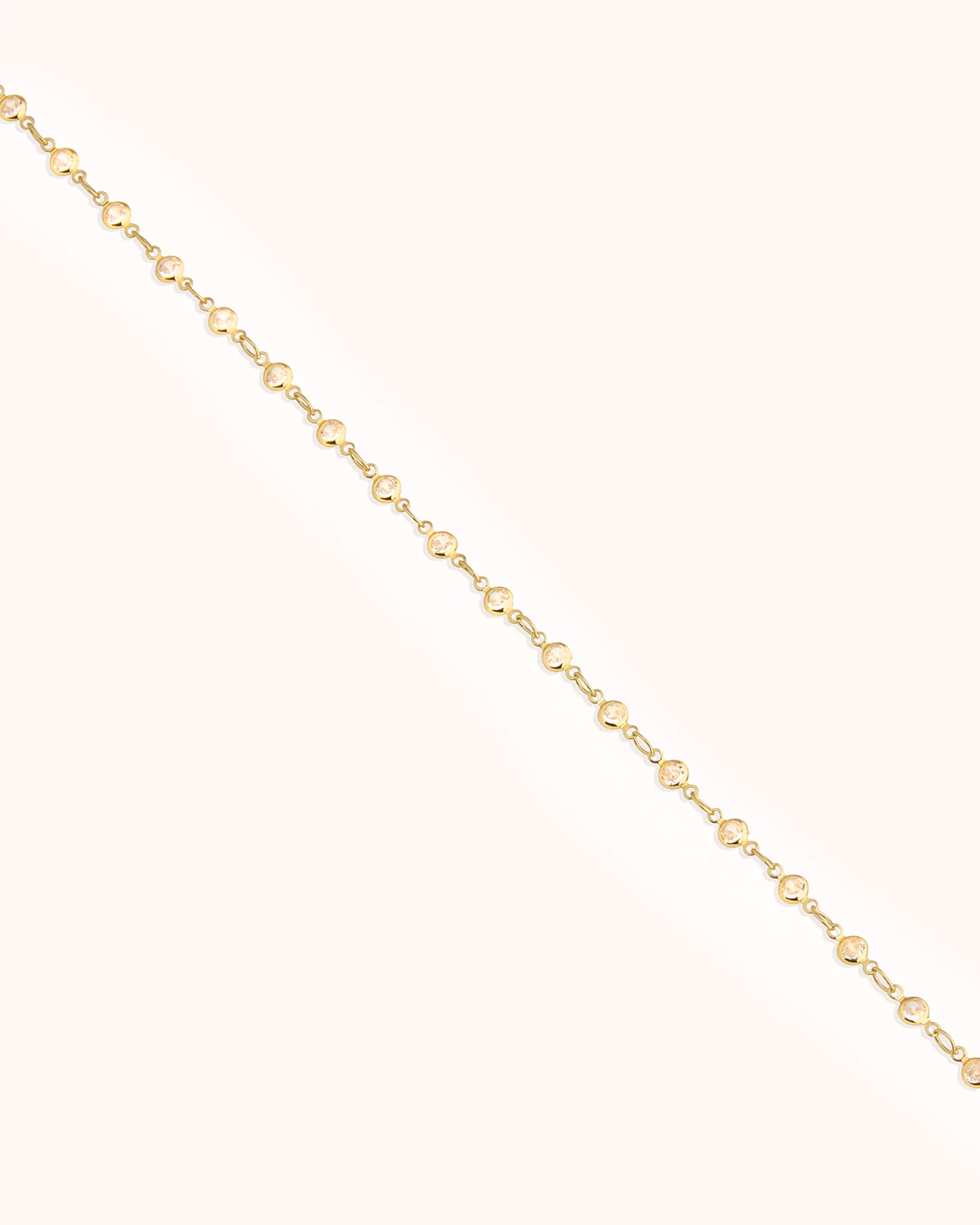 Cubic Zirconia Floating Chain Necklace in Gold - Image 3