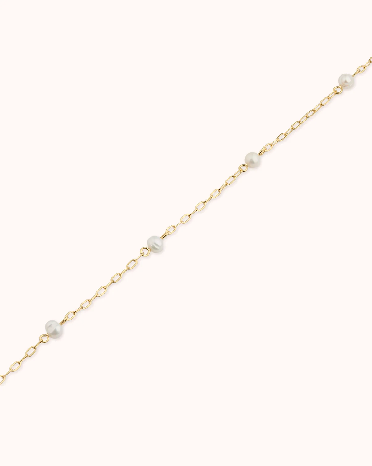 Large Pearl Station Necklace in Gold - Image 4