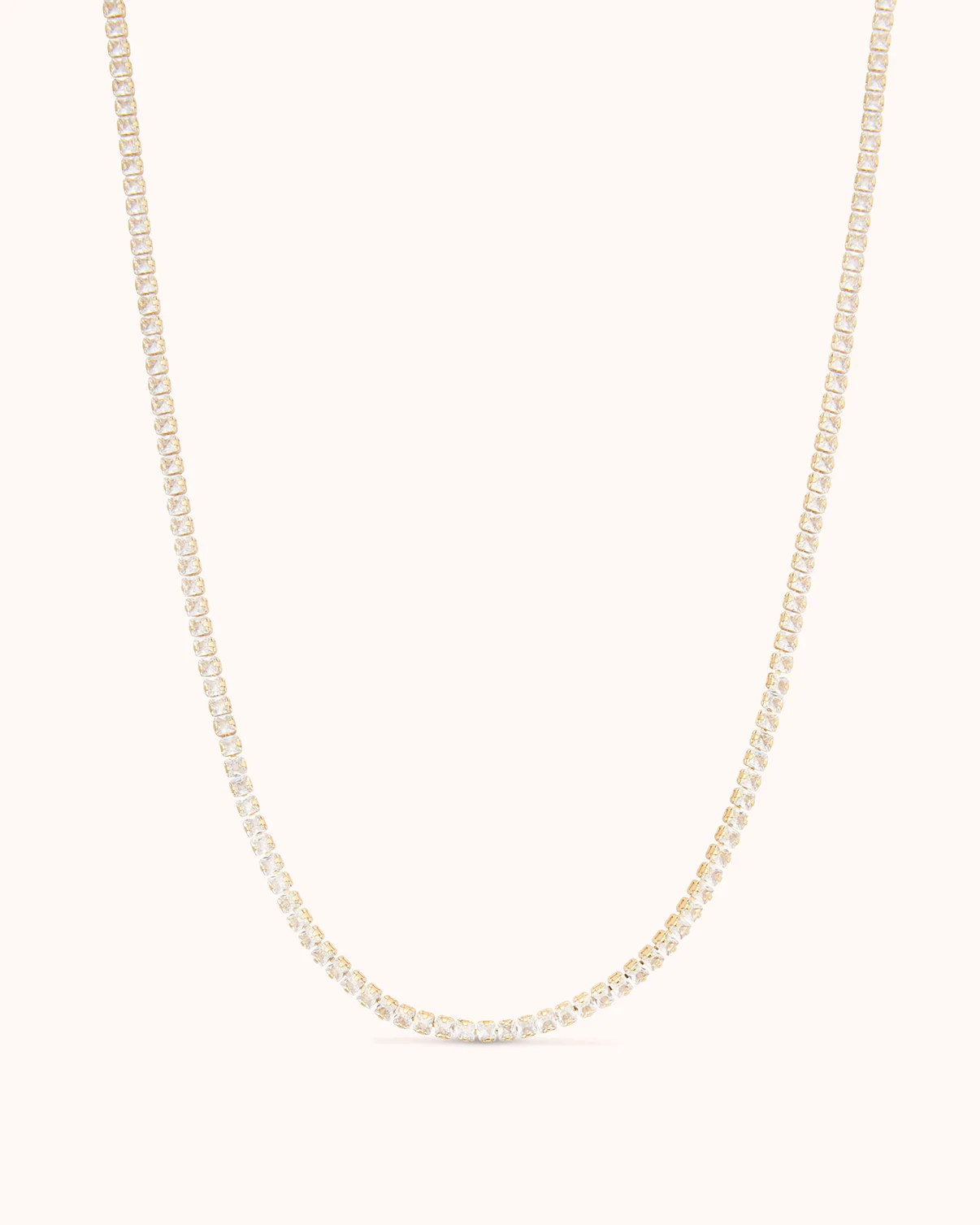 Round Tennis Necklace in Gold