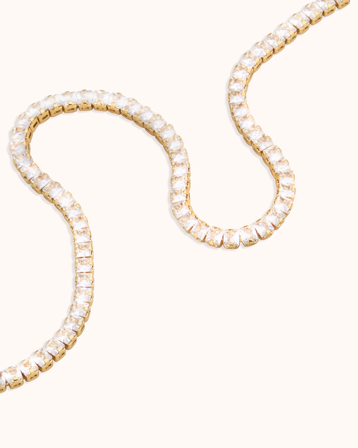 Round Tennis Necklace in Gold - Image 3