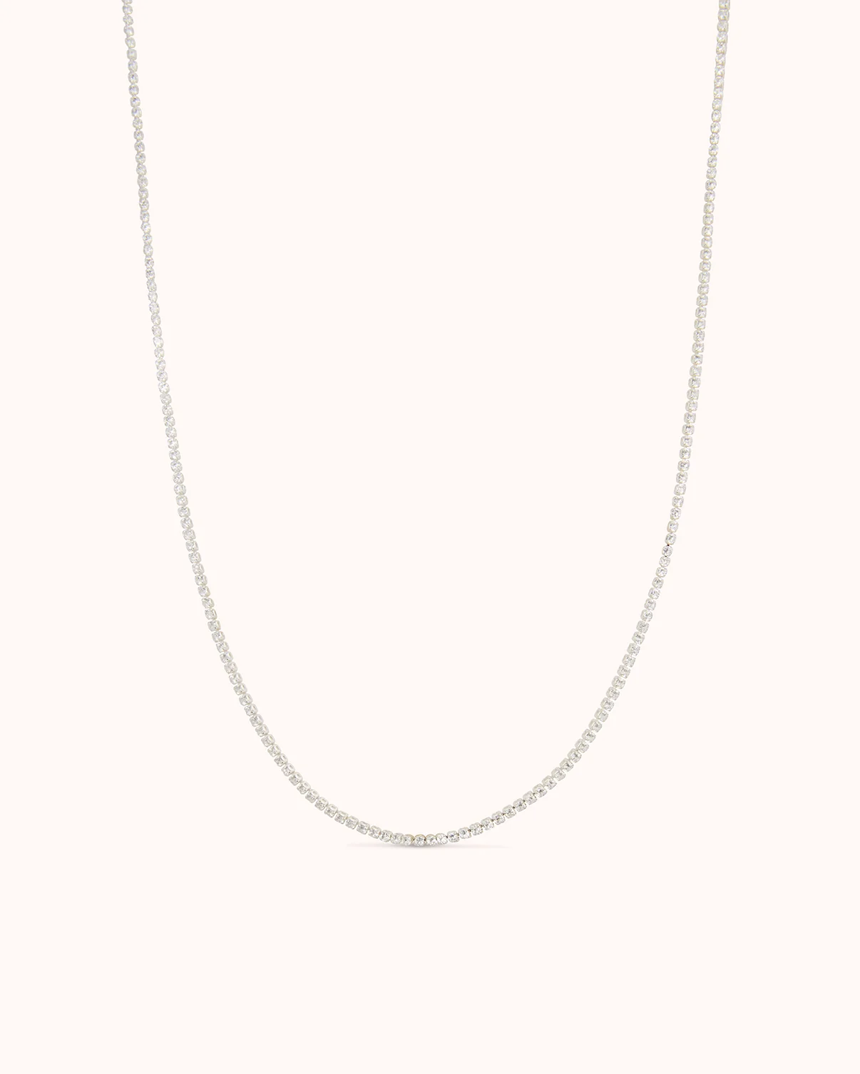 Small Tennis Necklace in Silver