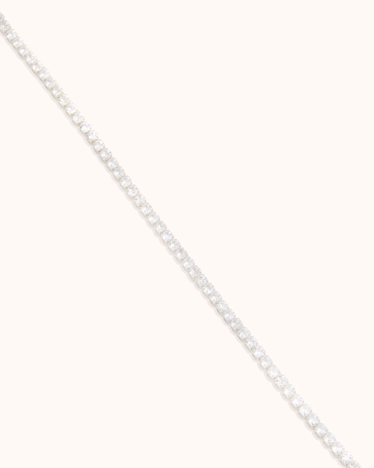 Small Tennis Necklace in Silver - Image 3