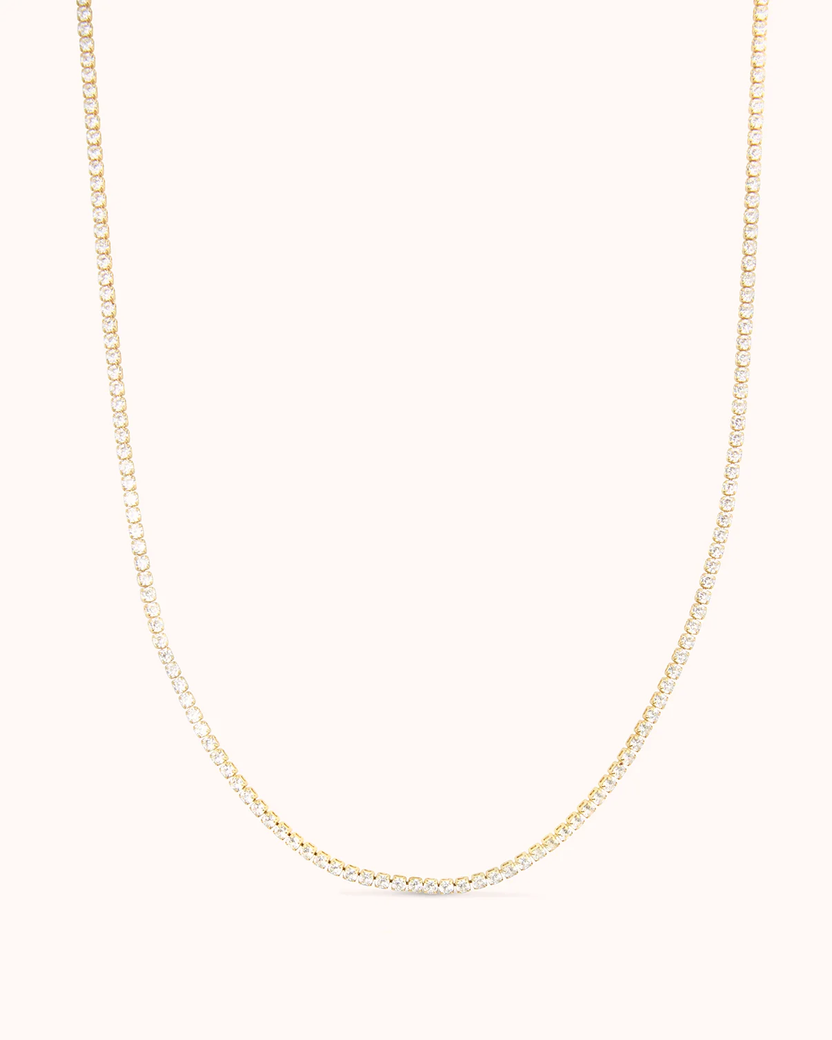 Square Tennis Necklace in Gold