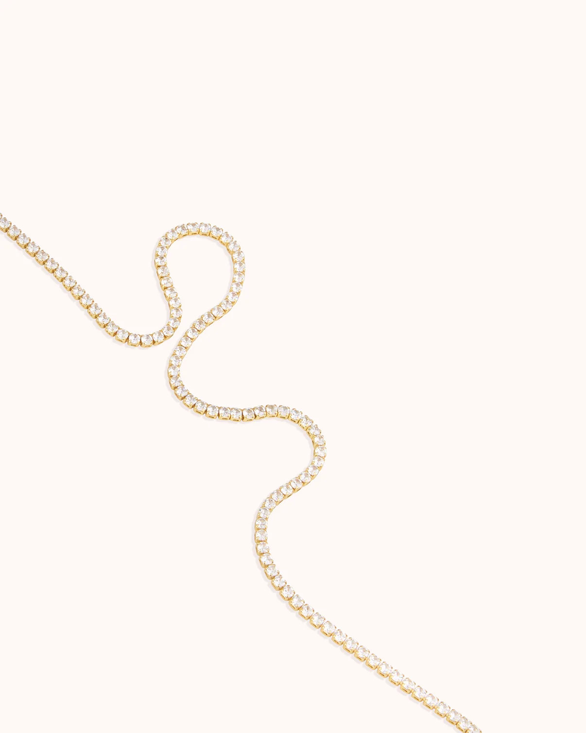 Square Tennis Necklace in Gold - Image 3