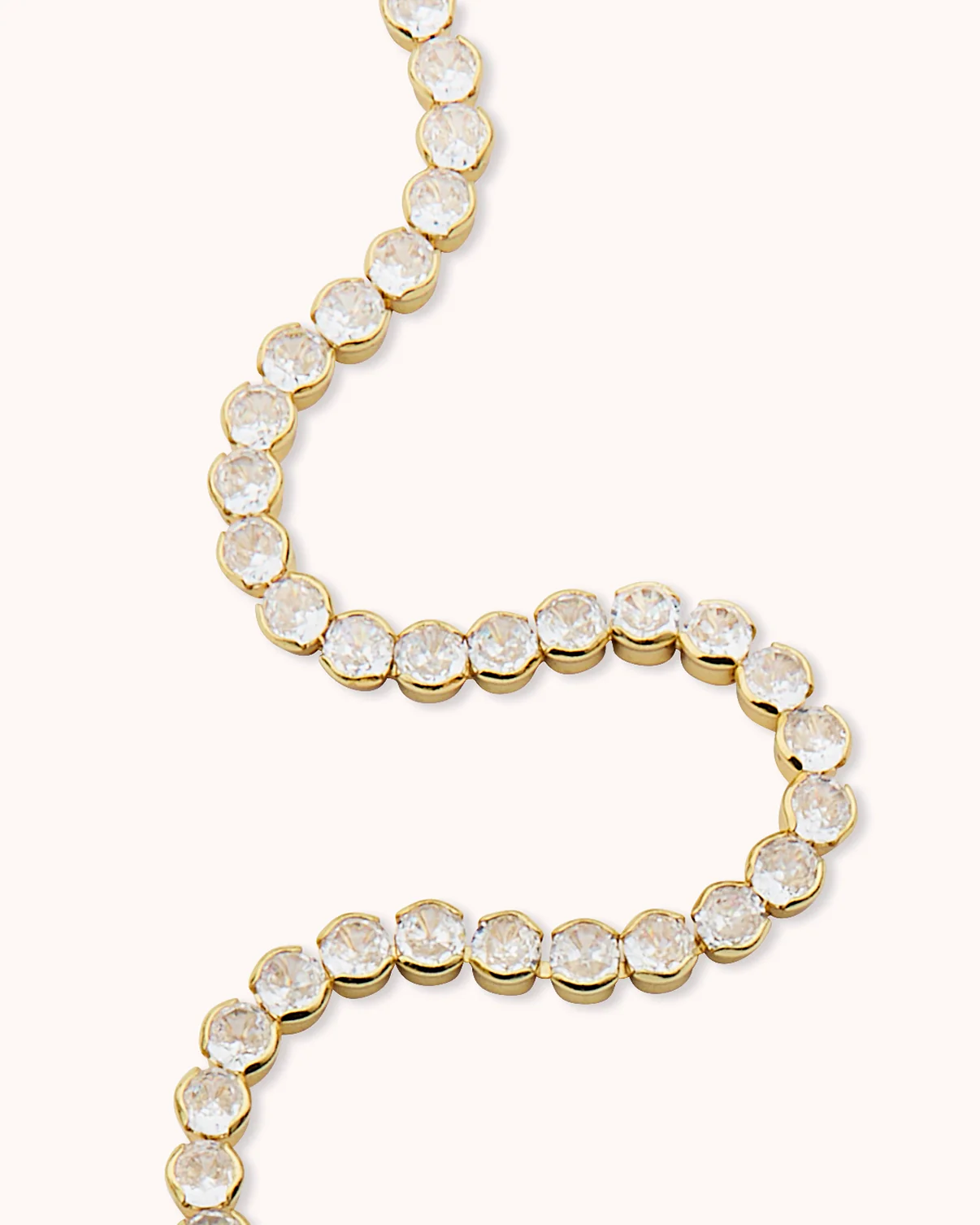 Round Crystal Tennis Bracelet in Gold - Image 3