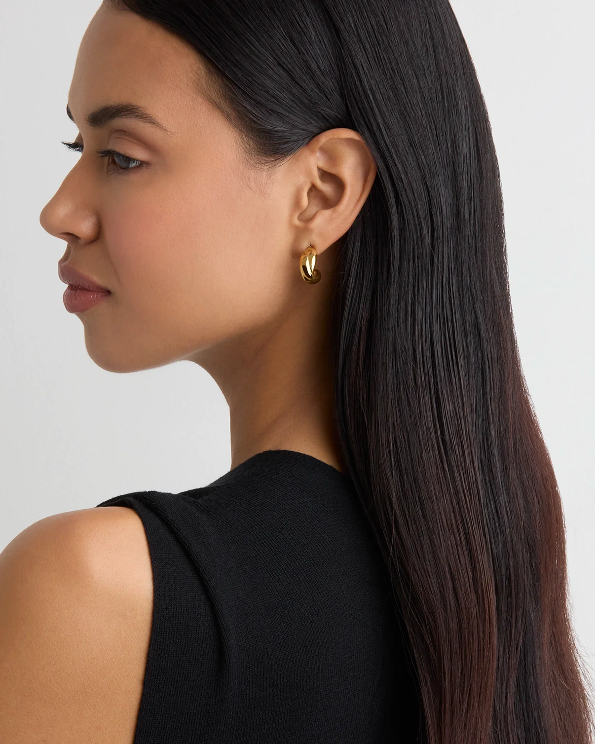 Waterproof Crossover Hoop Earrings in Gold
