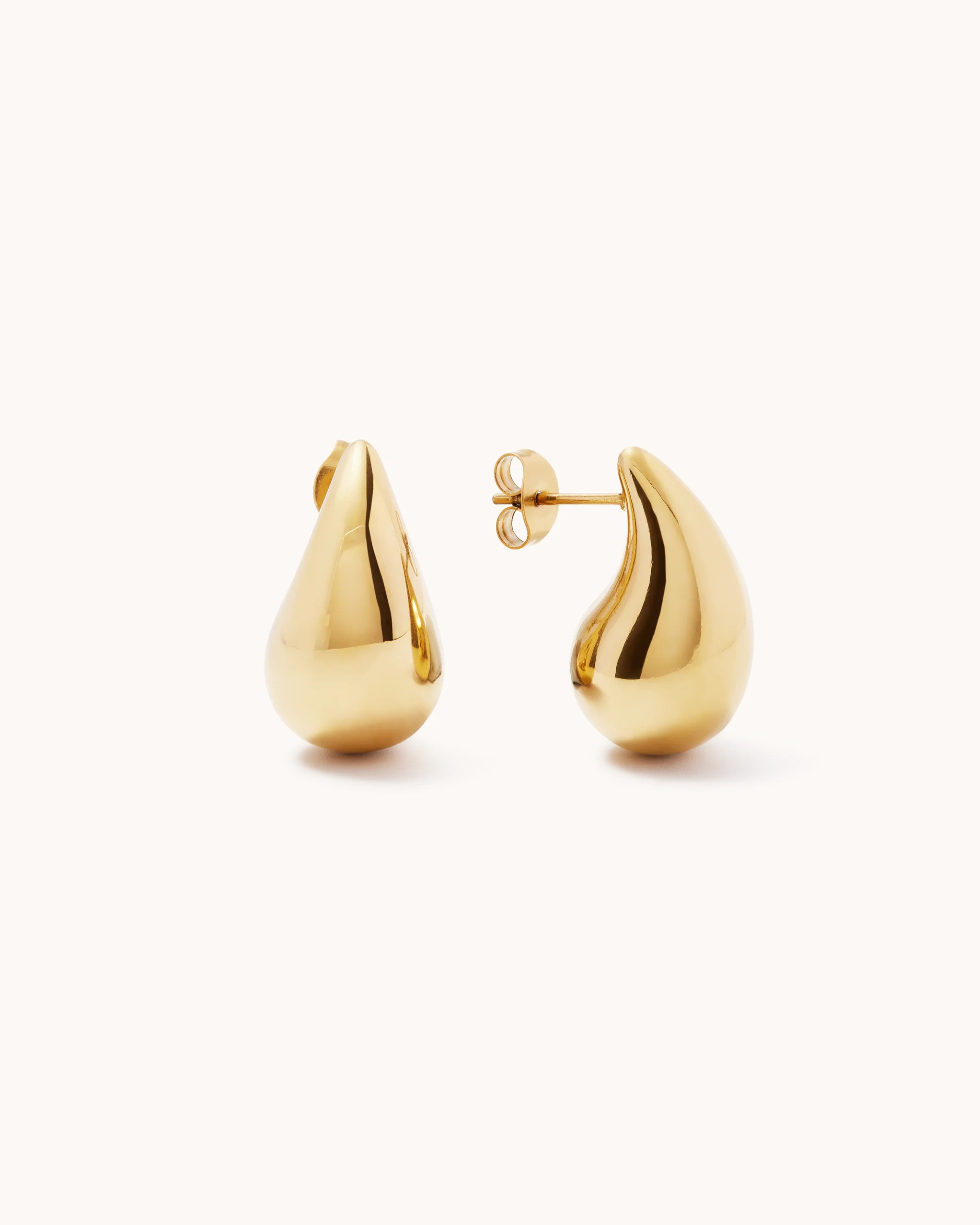 Waterproof Medium Droplet Studs in Gold
