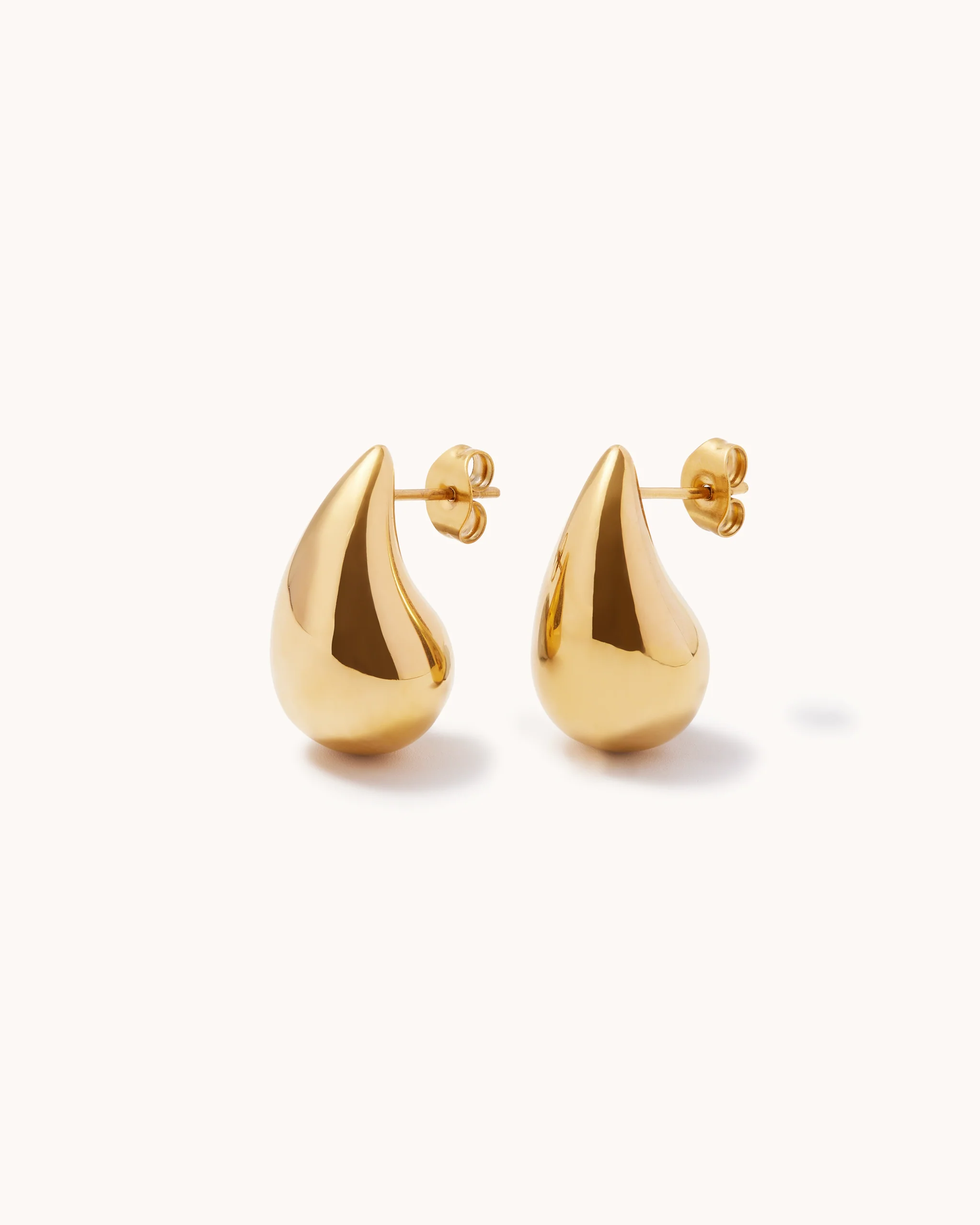 Waterproof Medium Droplet Studs in Gold - Image 3
