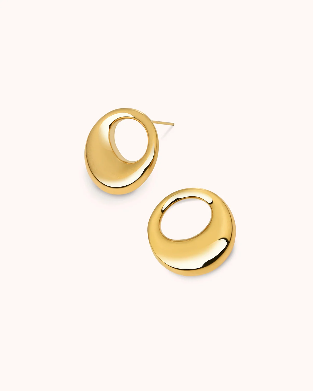 Waterproof Open Centre Stud Earrings in Gold - Image 3