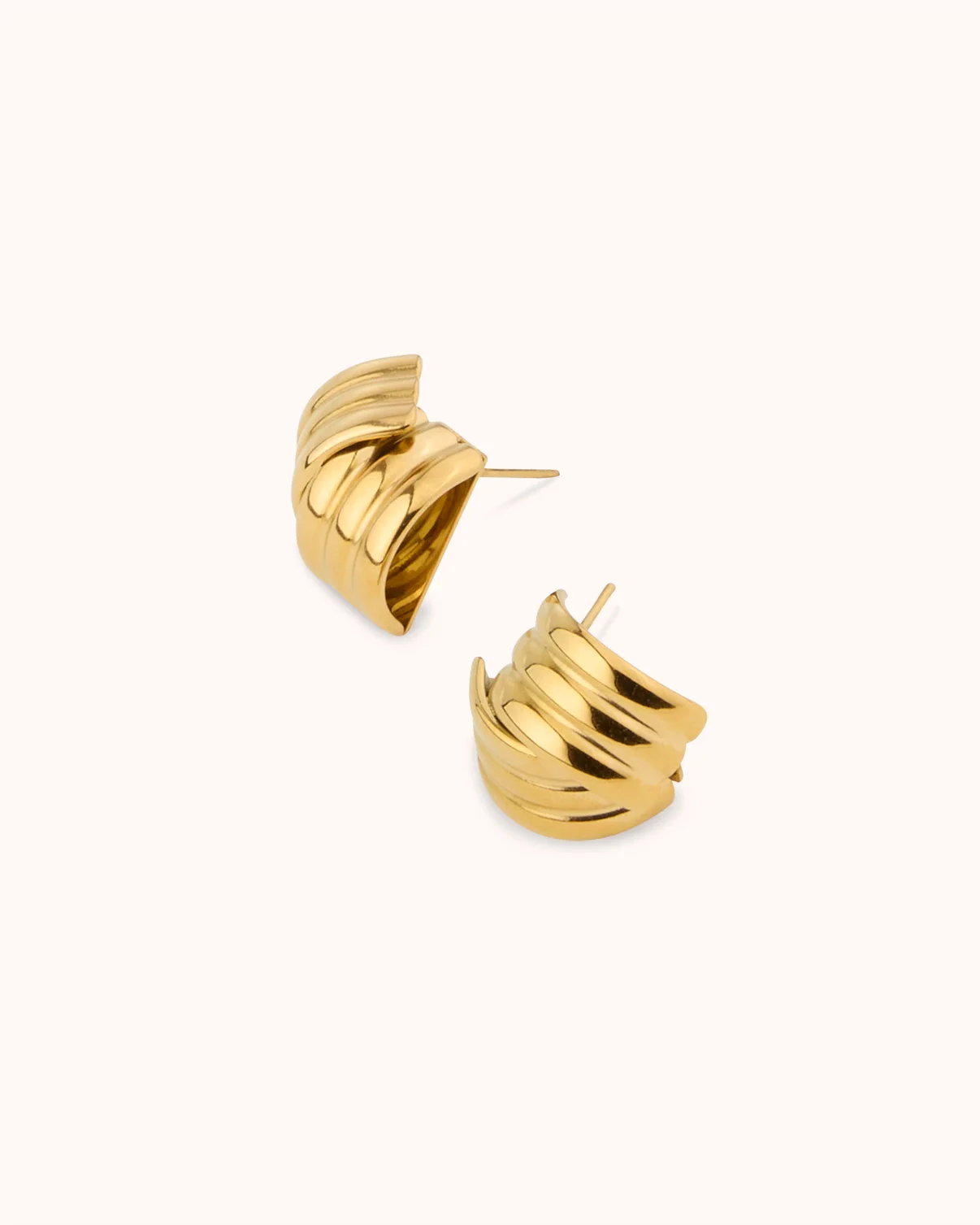 Waterproof Small Crossover Layered Earrings in Gold - Image 3