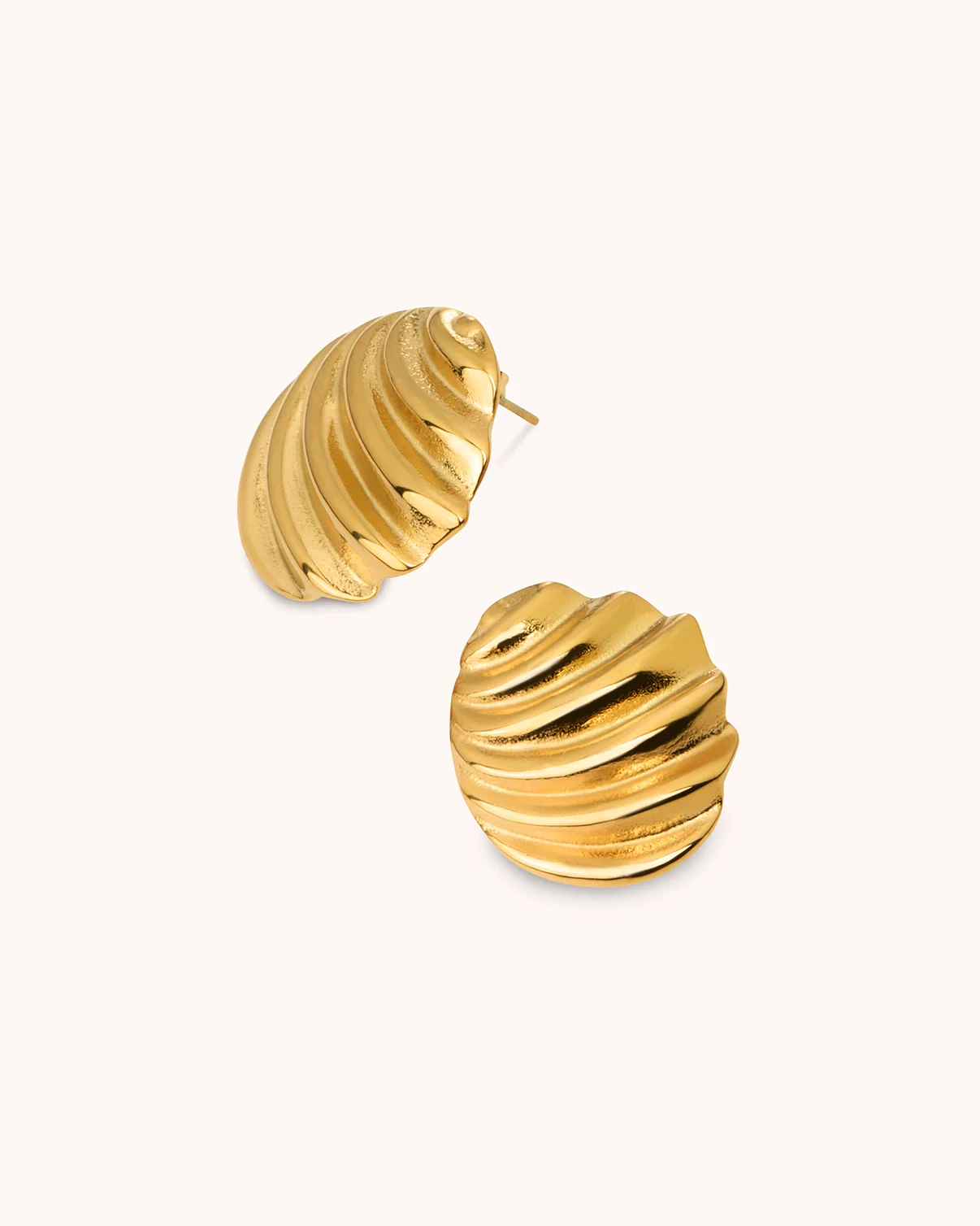Waterproof Shell Stud Earrings in Gold - Image 3
