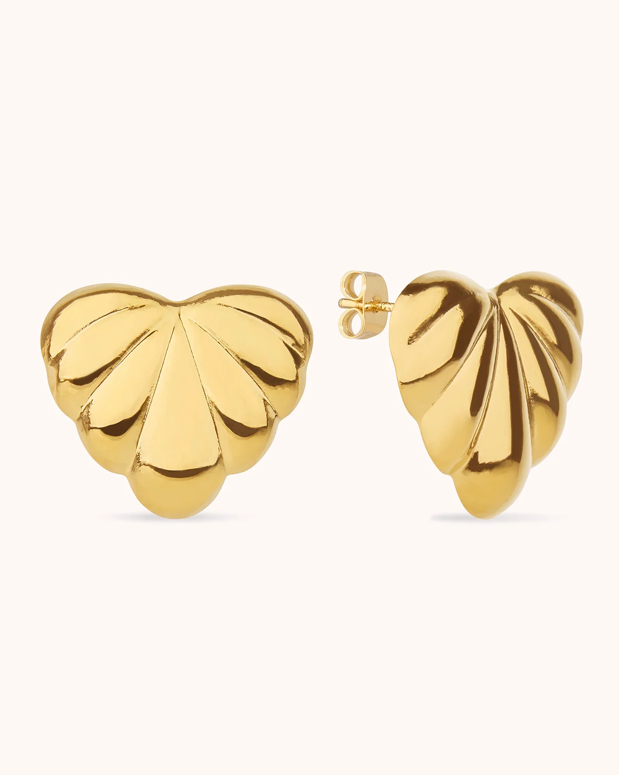 Bubble Heart Statement Studs in Gold