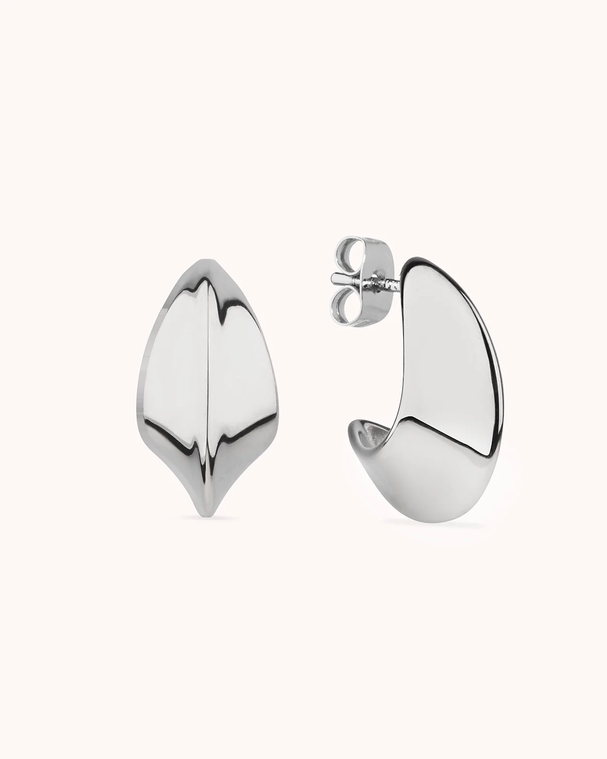 Waterproof Medium Edged Hoops in Silver