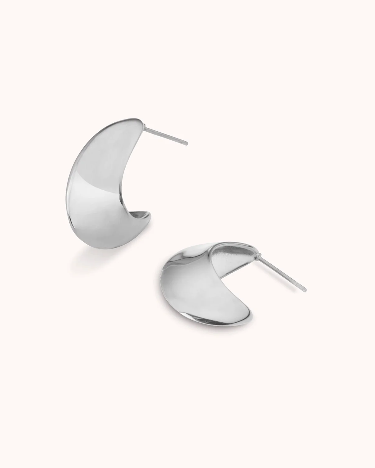 Waterproof Medium Edged Hoops in Silver - Image 3
